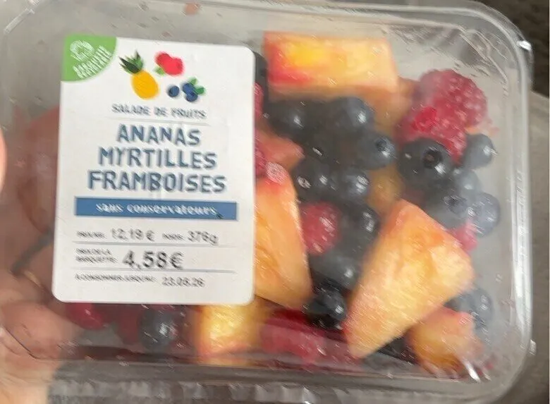 ananas myrtilles framboise