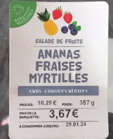 Ananas Fraises Mirtilles Salade de fruits