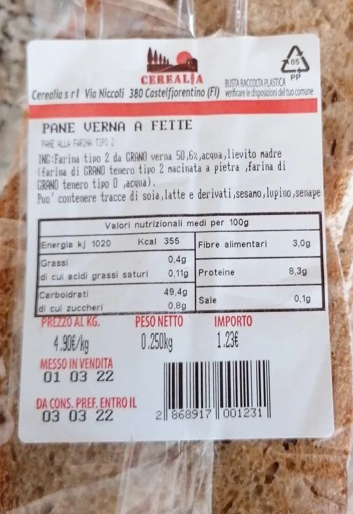 Pane Verna a Fette
