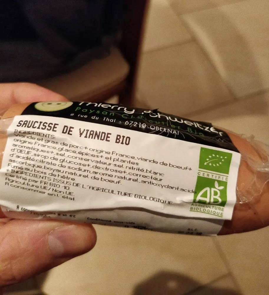 Saucisse de viande bio