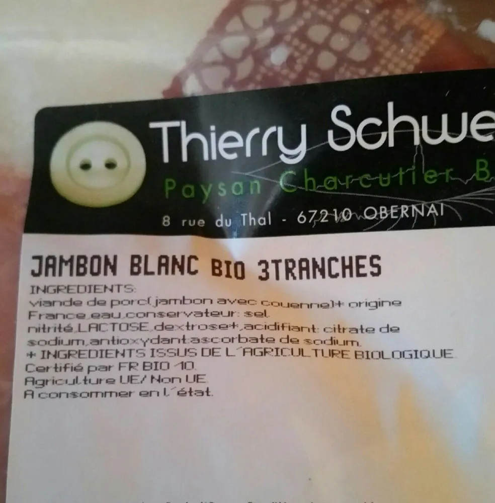 Jambon blanc bio 3 tranches
