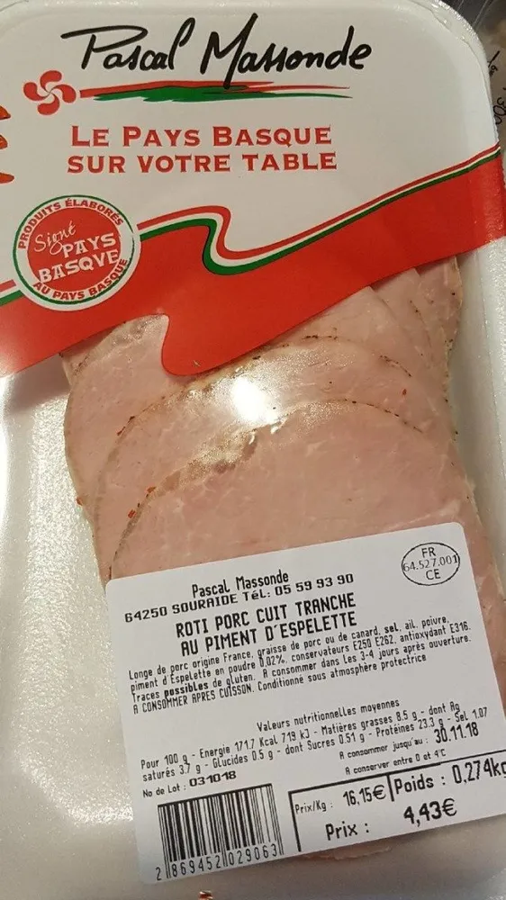 Rôti de porc au piment d'espelette