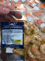 Queues de crevettes decortiquees marinees a l'ail