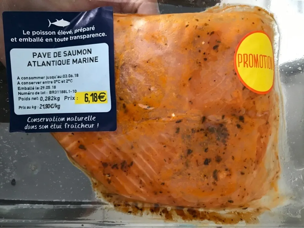 Pave de saumon mariné