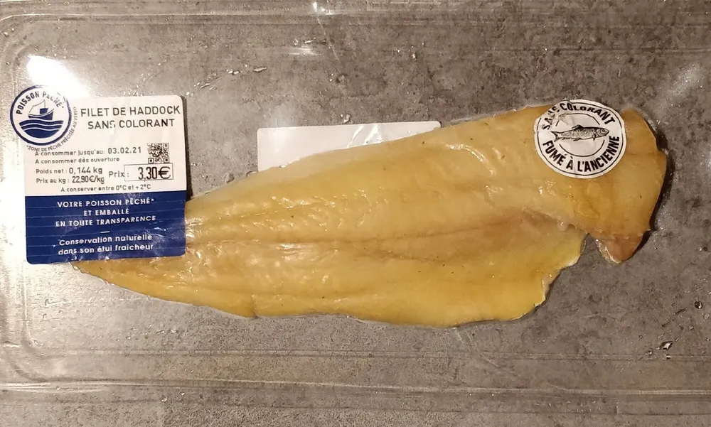 Filet de haddock sans colorant