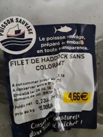 Filet de haddock sans colorant