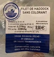 Filet de Haddock sans colorant