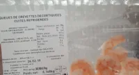 Queues de crevettes decortiquees