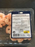 Queues de crevettes decortiquees cuitee refrigerees