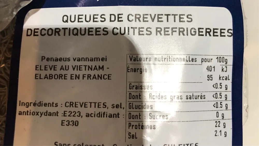 Queues de crevettes