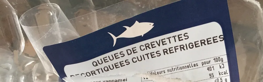 Queues de crevettes Decortiquées