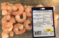 Queues de crevettes decortiquees cuite refrigerees
