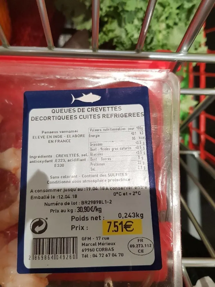 Crevettes décortiquées