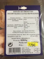 Queue de crevettes decortiquées cuites refrigerées