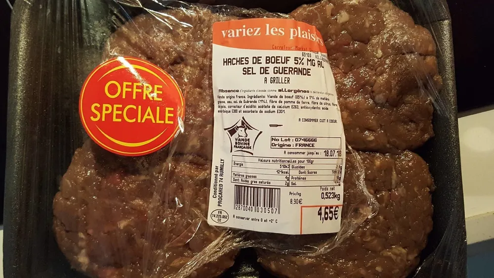 Haché de boeuf à griller