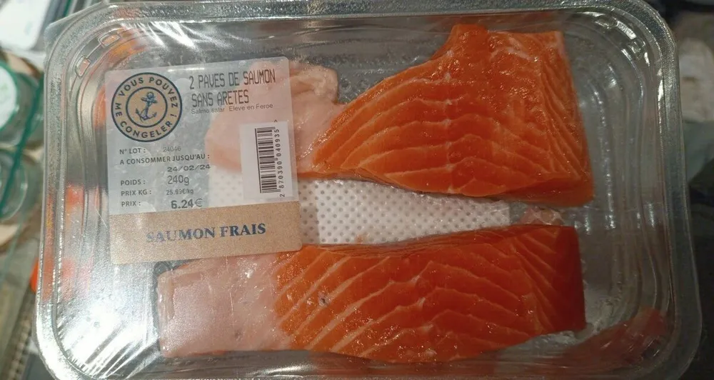 2 paves de saumon sans arrêtes