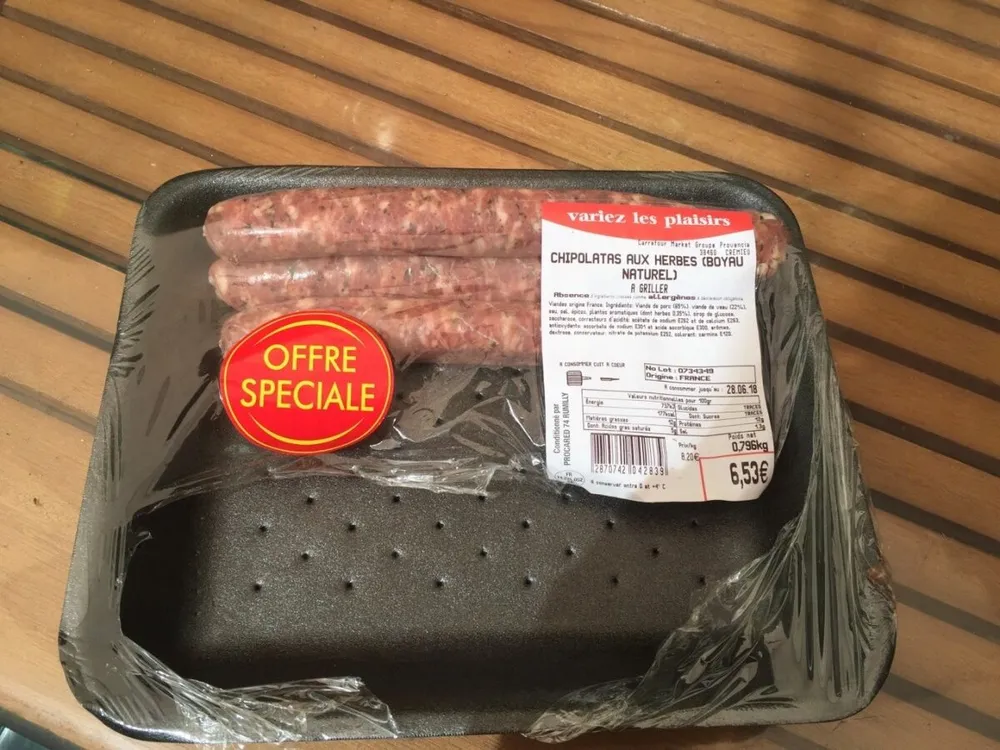 Chipolatas aux herbes(boyau naturel)
