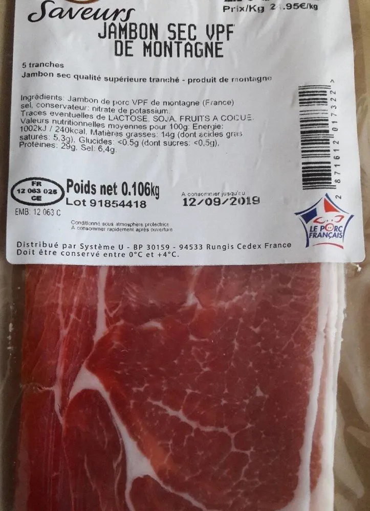 Jambon sec de montagne