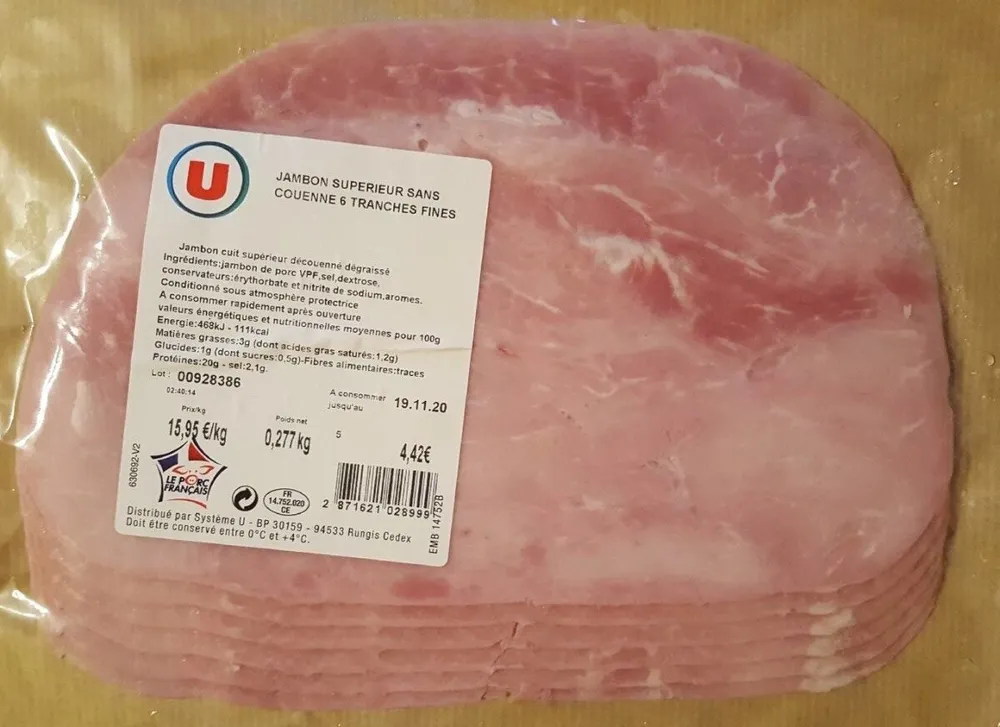Jambon supérieur sans couenne