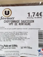 Chiffonnade saucisson de montagne