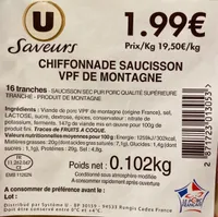Chiffonnade saucisson VPF de montagne