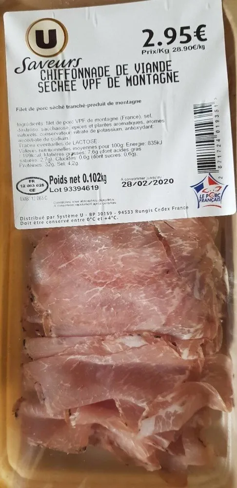 Chiffonade de viande séchée VPF de montagne