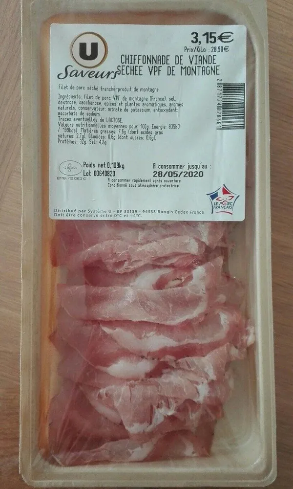 Chiffonade de viande séchée de montagne
