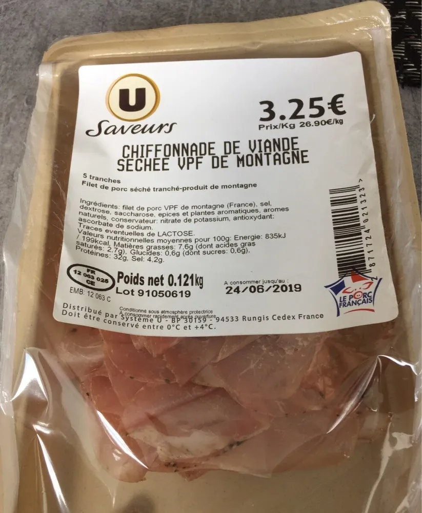 Chiffonade de viande séchée VPF de montagne