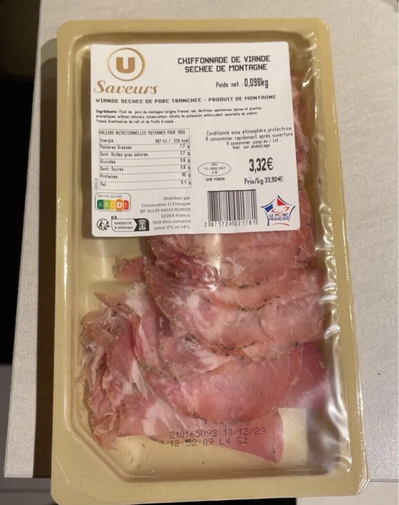 Chiffonade de viande sechee de montagne