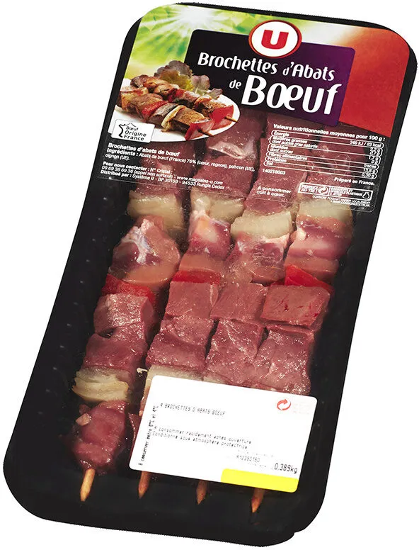 Brochette d'abats de boeuf,