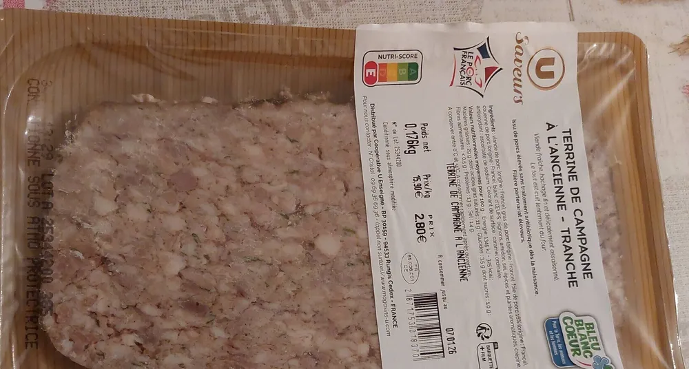 Terrine de pâté de campagne à l'ancienne