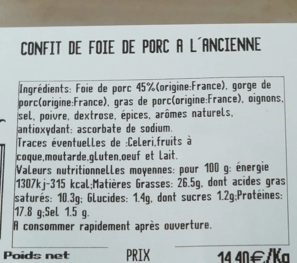 Confit de foie de porc a l'ancienne