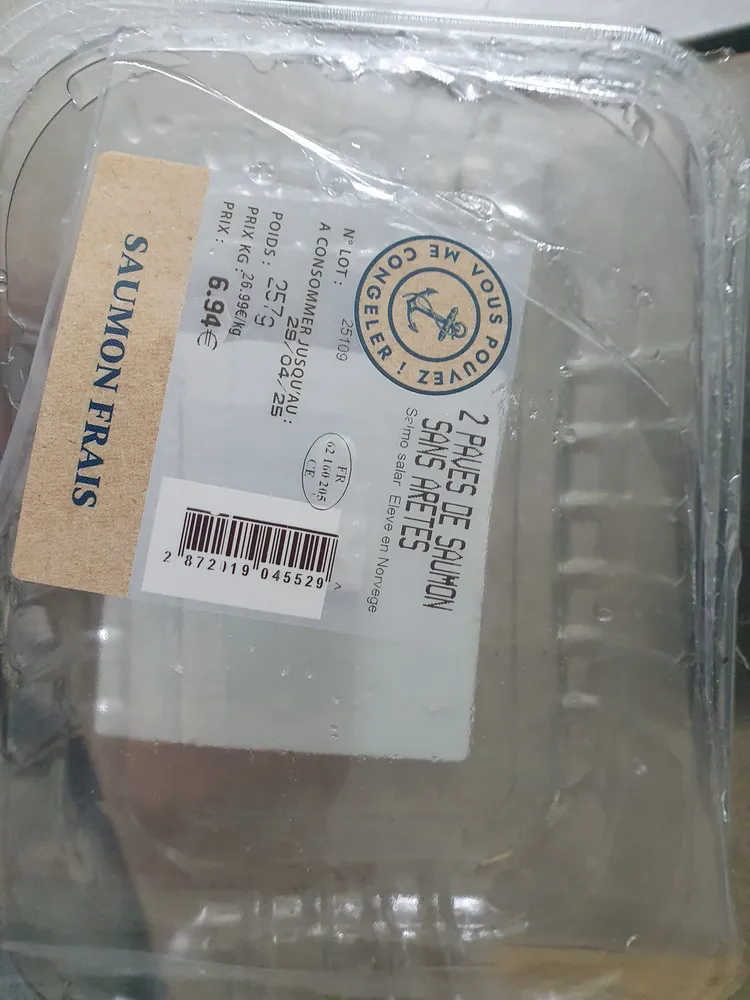2 pavés de saumon sans arêtes