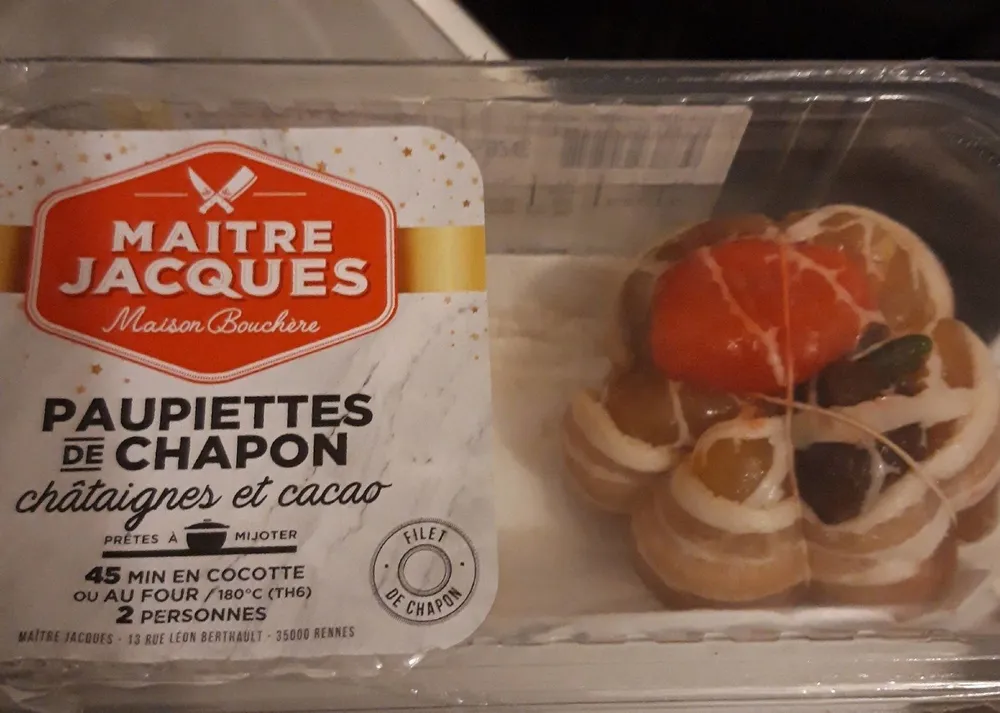 Paupiettes de chapon châtaignes et cacao
