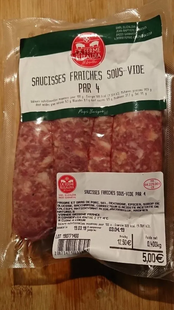 Saucisses fraîches Sous-Vide