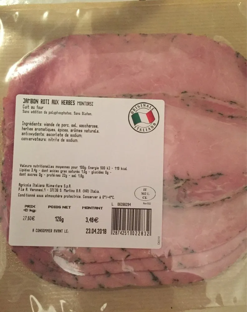 Jambon roti aux herbes