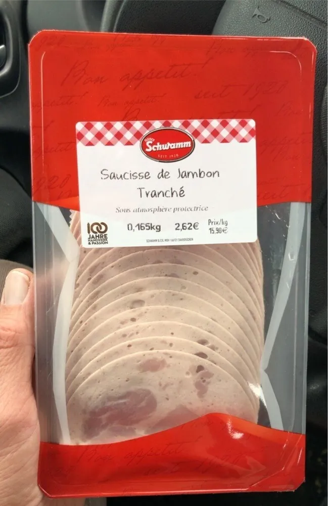 Saucisse de jambon tranché