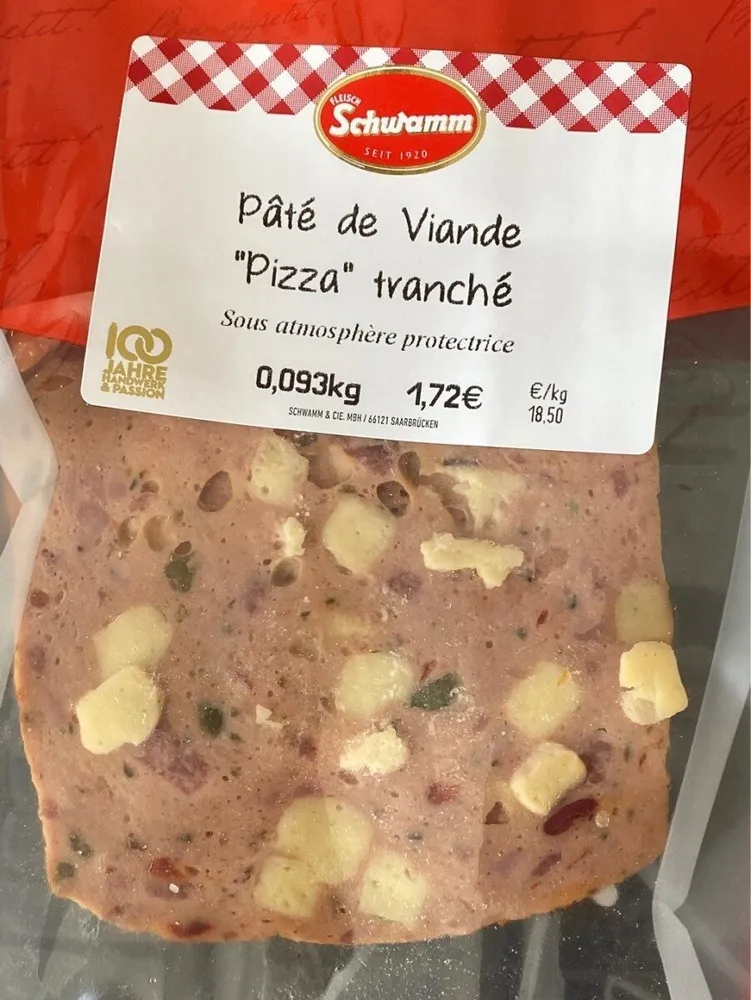 Pâté de viande "pizza" tranché
