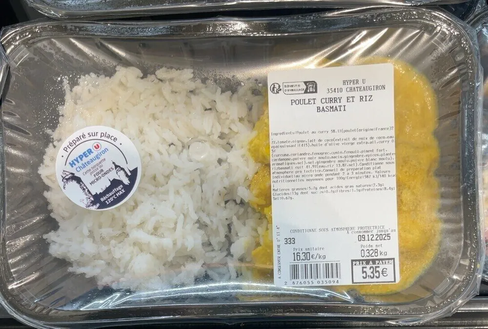Poulet curry et riz basmati
