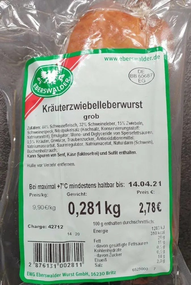 Kräuterzwiebelleberwurst