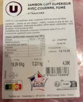 Jambon cuit supérieur avec couenne fumé