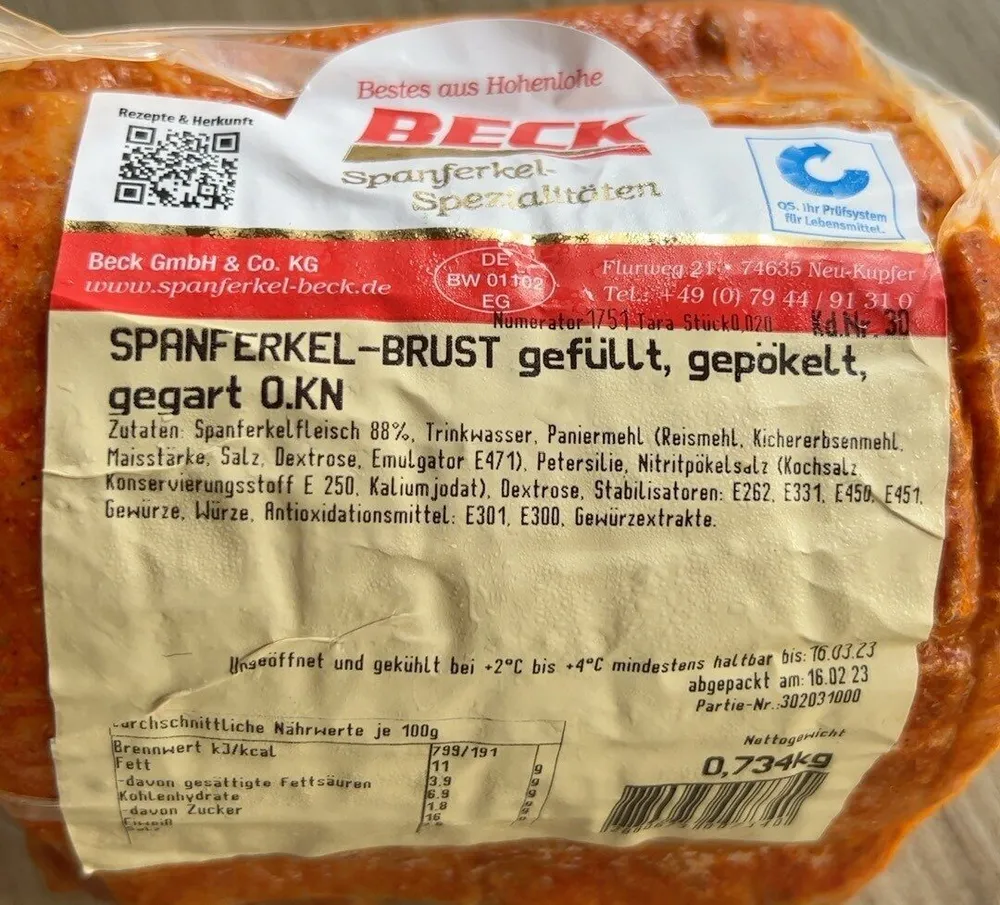 Spanferkel brust