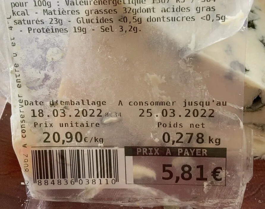 Roquefort aop lait cru