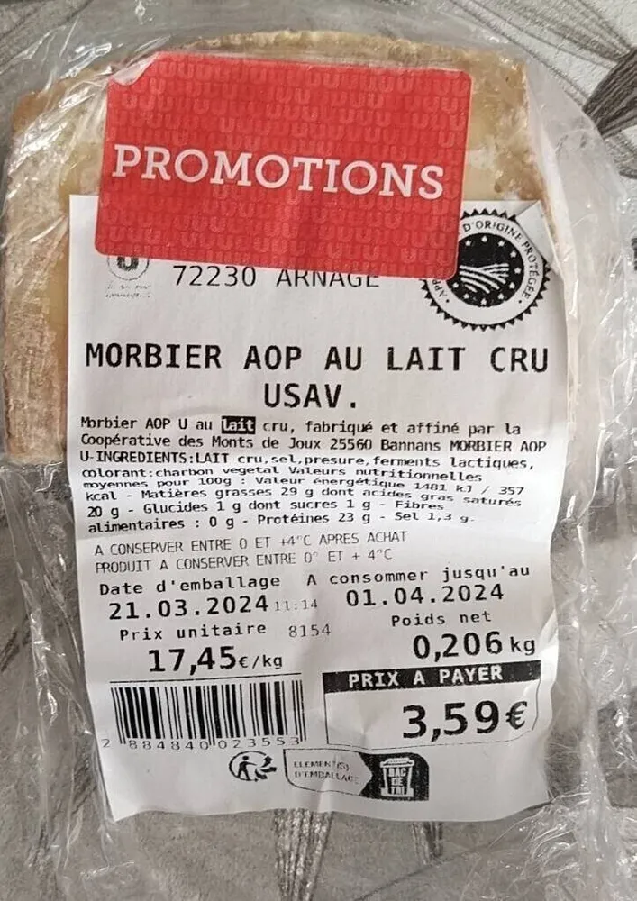 Morbier AOP au lait cru