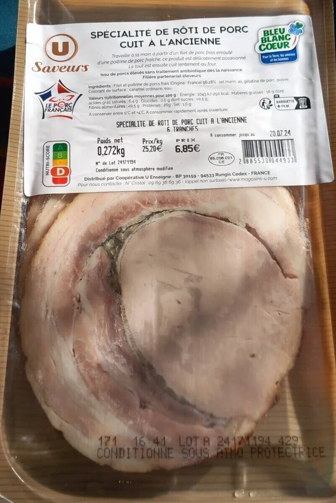 Spécialités de rôti de porc cuit a l'ancienne