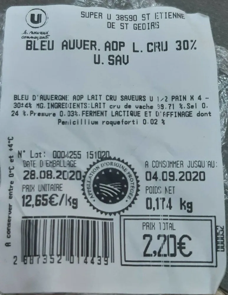 Bleu d'Auvergne AOP