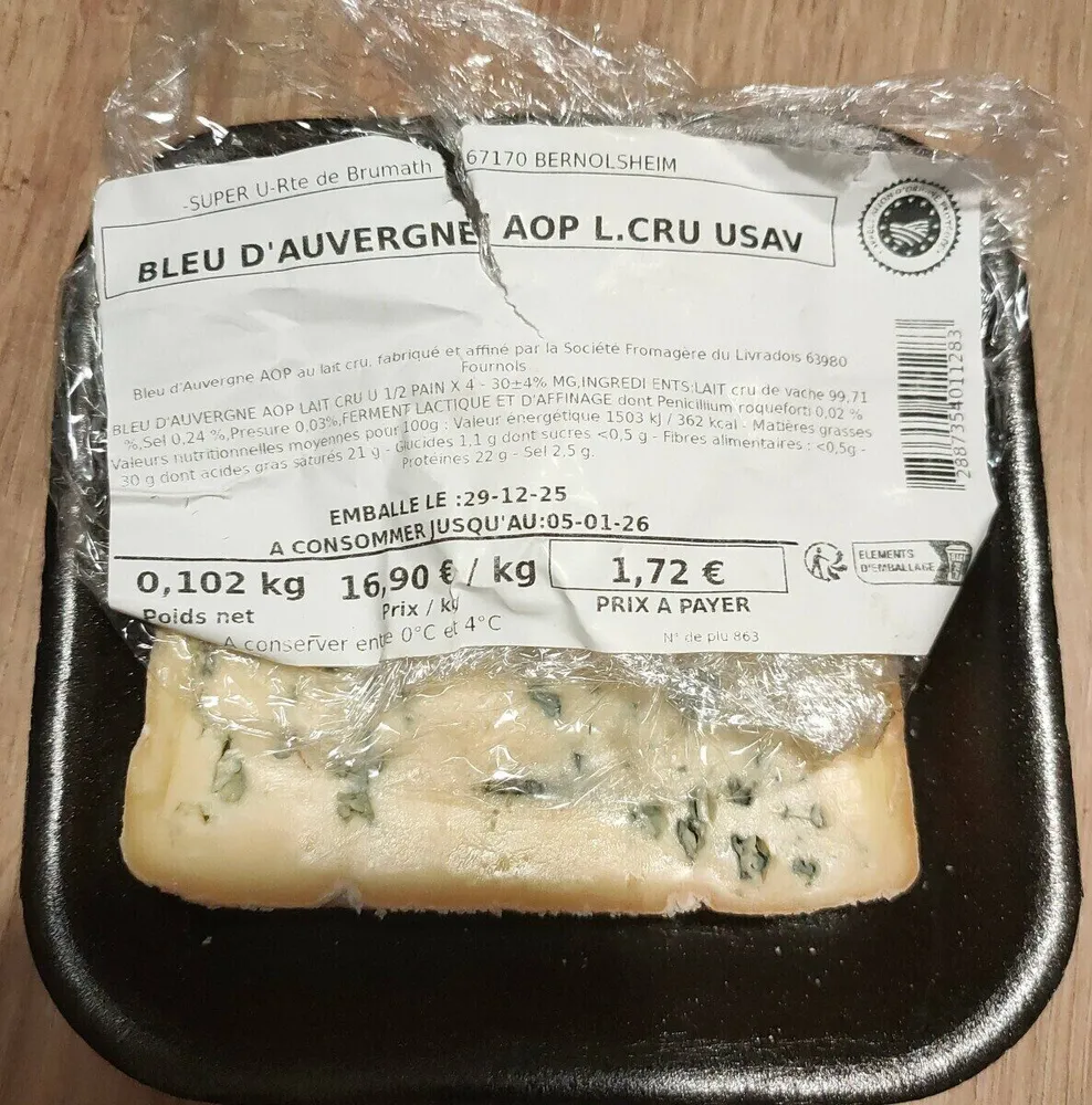 Bleu d Auvergne aop l.cru usav le