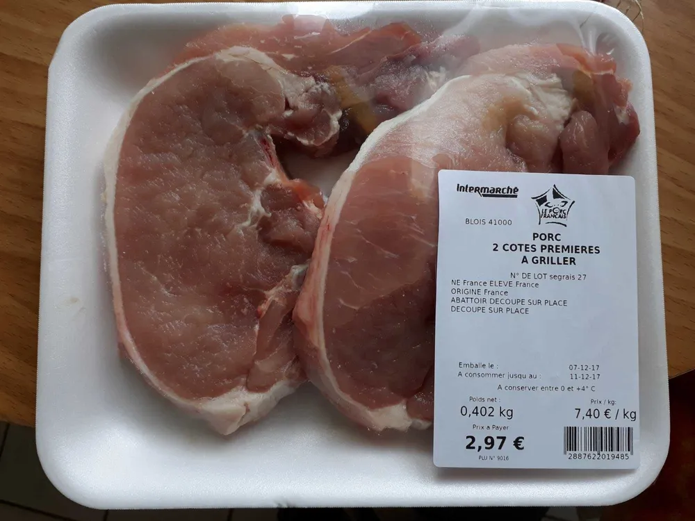 Porc 2 côtes premières à griller