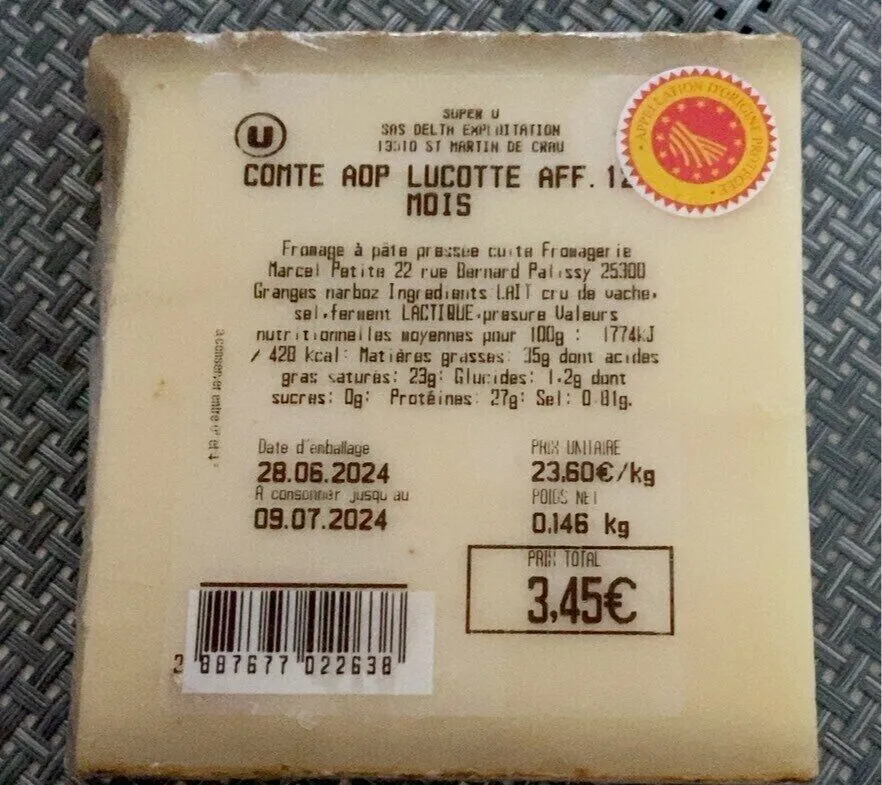 Comte AOP Lucotte Affinage 12 Mois