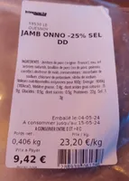 Jambon onno -25% sel